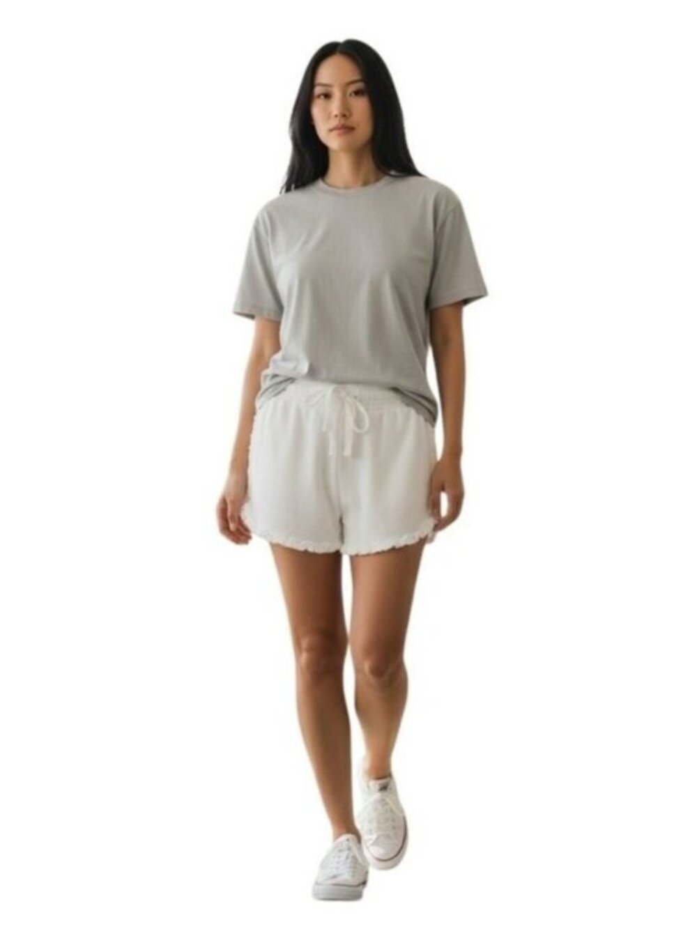Generation Love Cici Ruffle Sweatshorts In White Size XXS